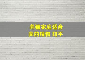 养猫家庭适合养的植物 知乎